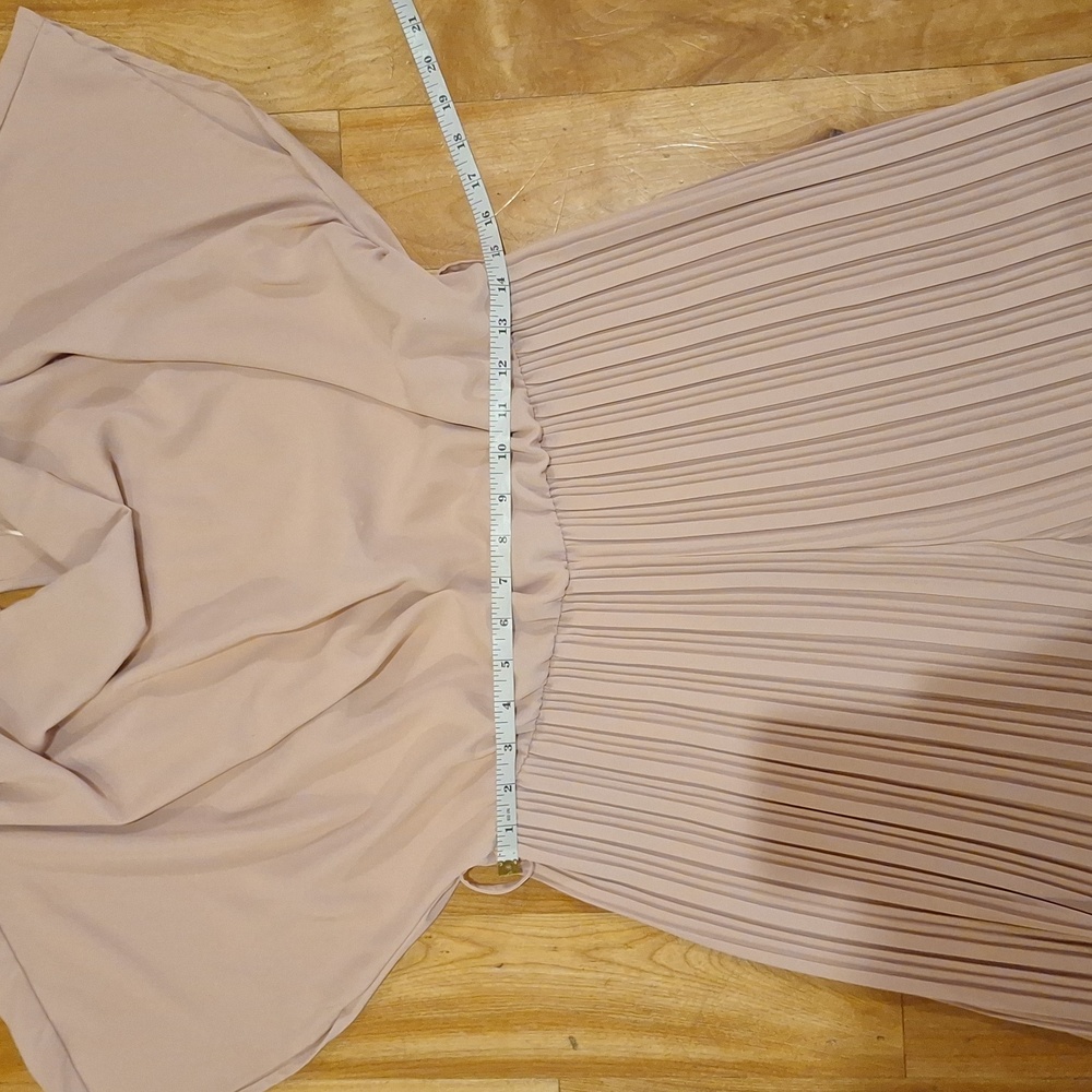 Zara Dusty Pink Pleated Wide-Leg Jumpsuit with Belt - Picture 7 of 15